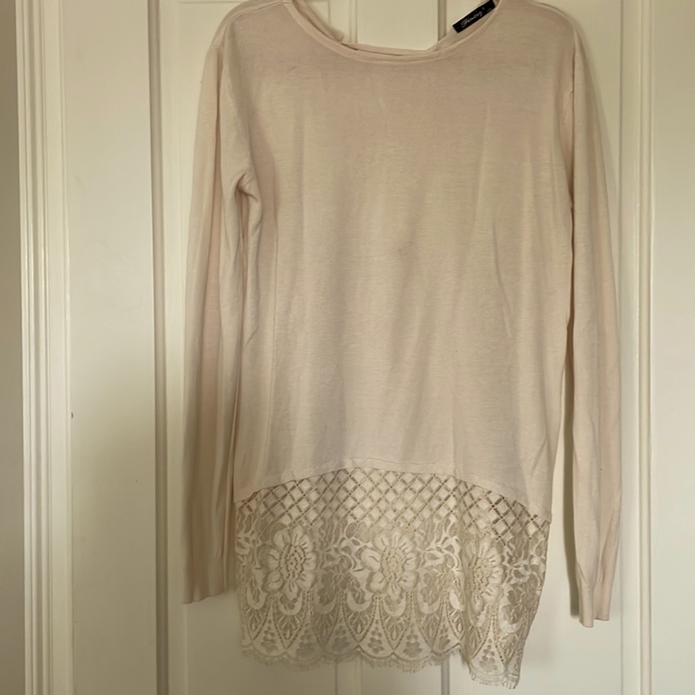 Cream Top with Lace Detail